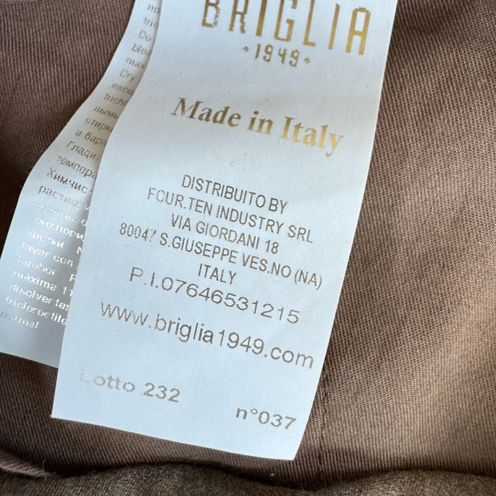 Briglia 1949 Slim Fit Virgin Wool Men’s Pants Cuffed Hem 36x32 Neutral Preppy - Picture 6 of 8